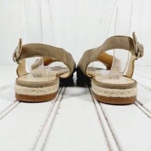 Women's Suede Sling Back Espadrille Sandals Sole Society Dolven Leather Flats 9 - Picture 6 of 8